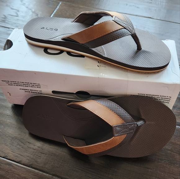 ALDO Men’s sandals, mynytho, Size 9. NEW With Box. Brown - Picture 9 of 11